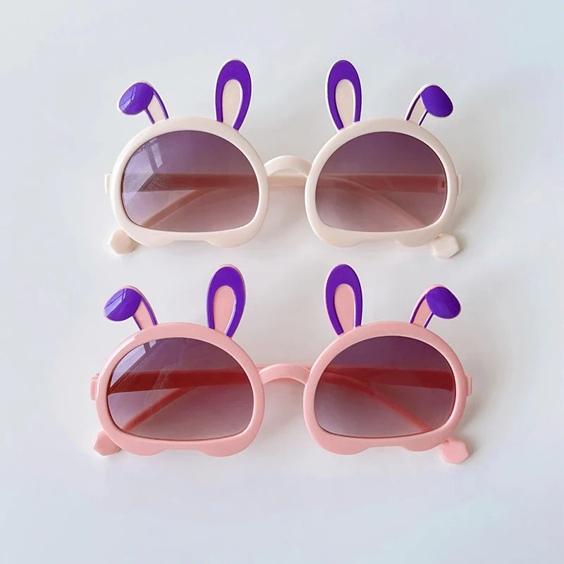 2024 New Children Fashion Colors Rabbit Ears UV400 Sunglasses Baby Girls Cute Outdoor Sun Protection Sunglasses Kid Sun Glasses