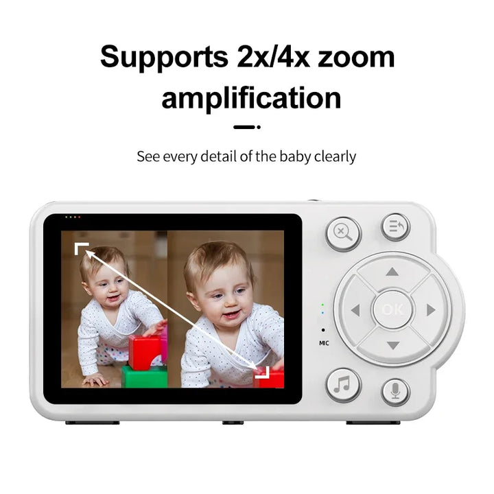 2.8 Inch Video Baby Monitor CCTV Camera 4X Zoom Audio Night Vision Surveillance Camera With Temperature Display Screen Babyphone