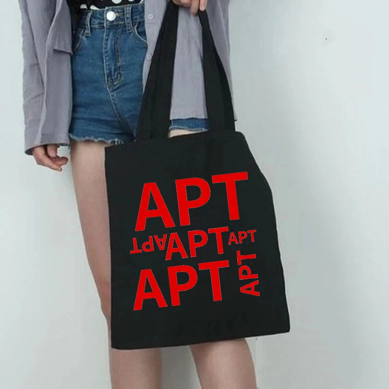 K-POP Hit Song APT. Canvas Tote Bag Best Trend Song Gift