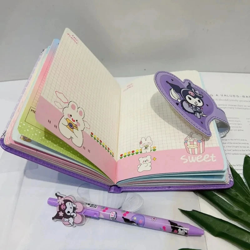 Sanrio Cinnamoroll Hello Kitty Notebook Gel Pen Kuromi Notepad Portable Notebook Stationery Set Office School Supplies Gifts