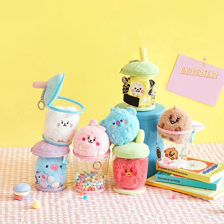 KPOP Line Friends Bubble Tea Plush Keychain - Cute Gift