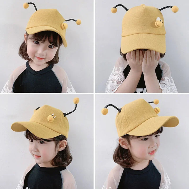 Children Baseball Cap For Girls Boys 3D Little Bee Adjustable Mesh 2024 Summer Kids Hip Hop Hat Sun Cap