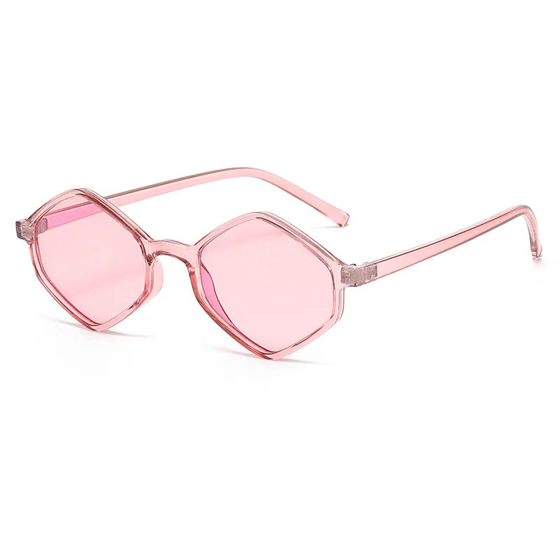 2024 Sunglasses Women Rhombus Clear Blue Sun Glasses Irregular Vintage Small Frame Goggle Uv400