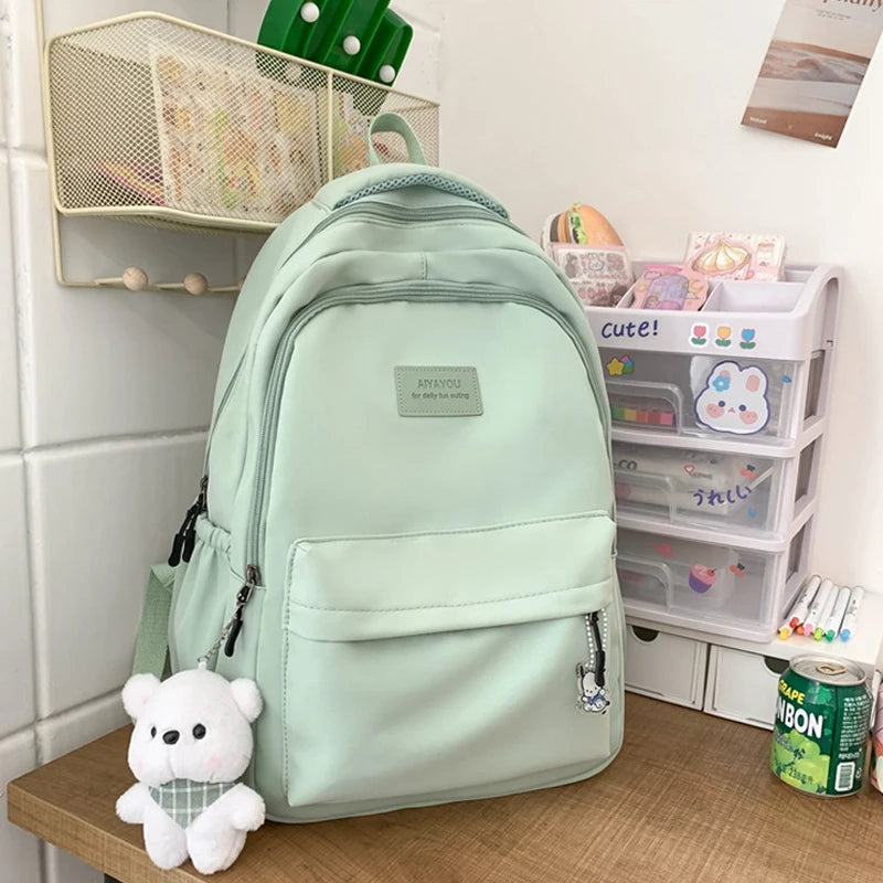 New Female Fashion Lady High Capacity Waterproof College Backpack Trendy Women Laptop School Bags Cute Girl Travel Book Bag Cool