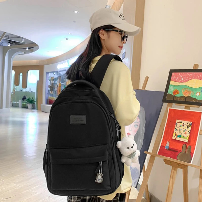 New Female Fashion Lady High Capacity Waterproof College Backpack Trendy Women Laptop School Bags Cute Girl Travel Book Bag Cool