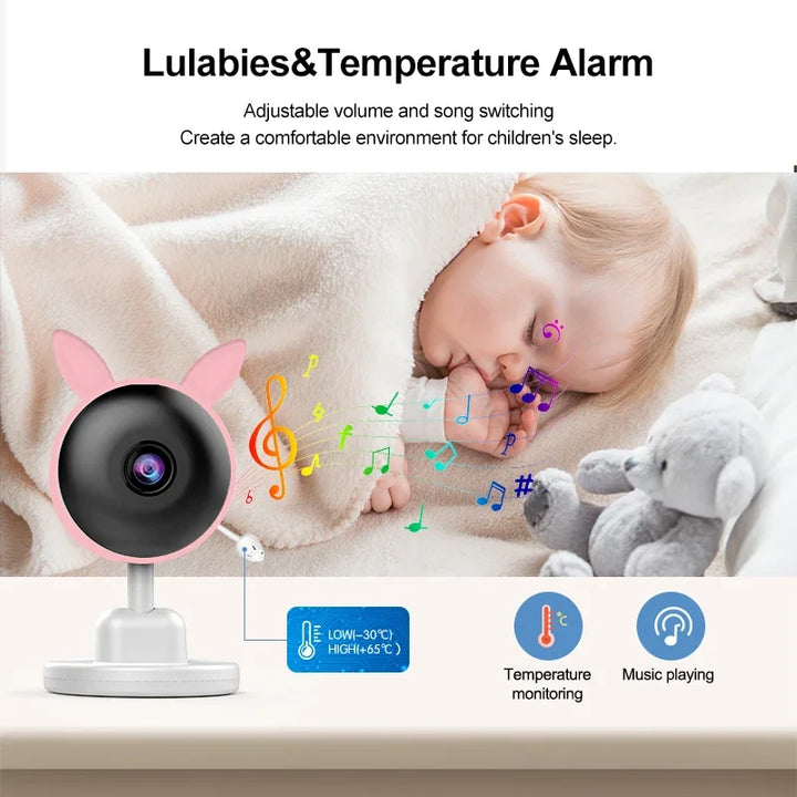 2.8 Inch Video Baby Monitor CCTV Camera 4X Zoom Audio Night Vision Surveillance Camera With Temperature Display Screen Babyphone