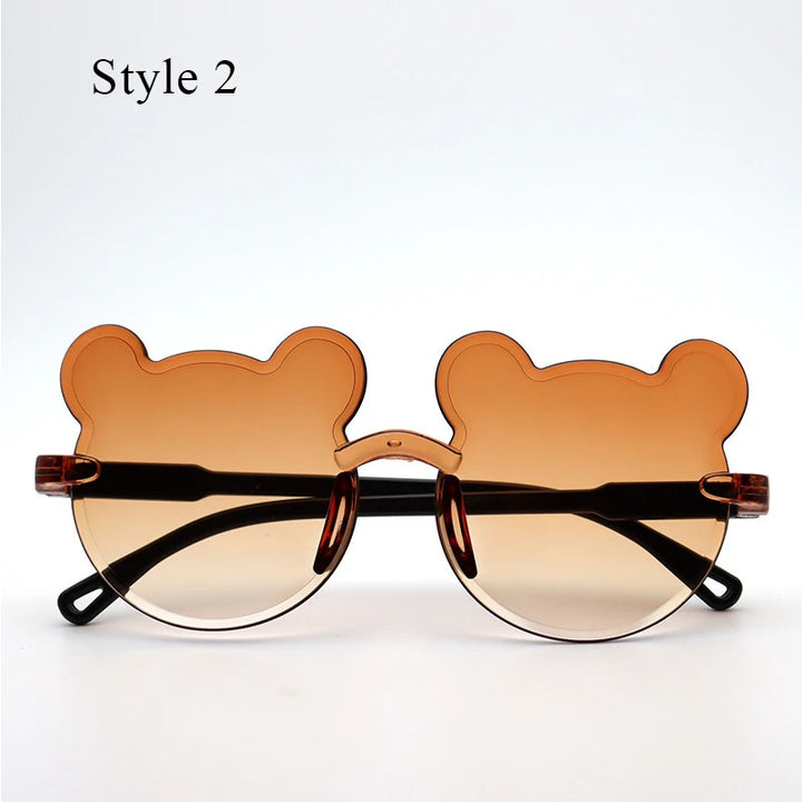 Fashion Brand Kids Sunglasses Cartoon Bear Shape Child Black Sun Glasses Anti-uv Baby Sun-shading Eyeglasses Girl Boy Sunglass