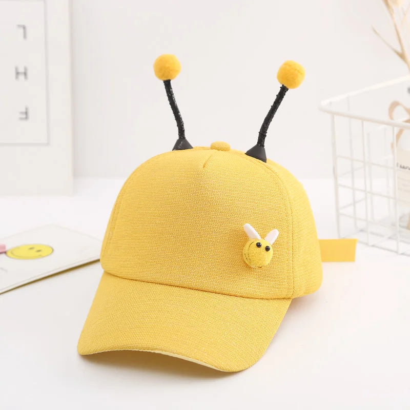 Children Baseball Cap For Girls Boys 3D Little Bee Adjustable Mesh 2024 Summer Kids Hip Hop Hat Sun Cap