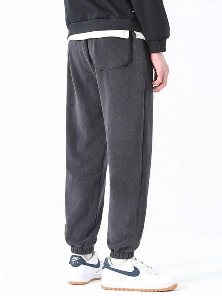 2024 New Winter Fleece Joggers Men Warm Sweatpants Double-Sided Velvet Loose Casual Pants Male Thick Thermal Trousers