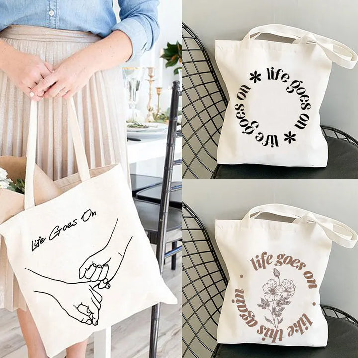 Life Goes On Shopping Bags anime,  Inspired Tote Bag Kpop cute totes