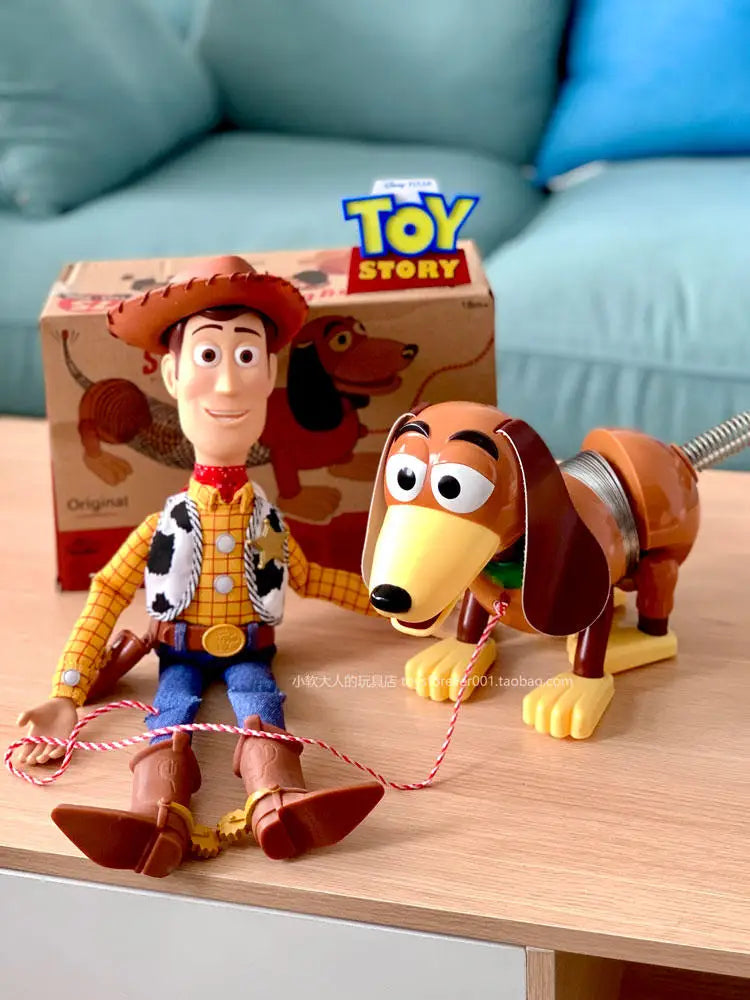 Disney Pixar Toy Story 4 Woody Action Figures Slinky Dog Action Figures Talking English Movie Sound Doll  Kids Birthday Gift