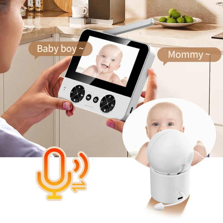 4.3 "video baby monitor with gimbal camera 2.4G wireless two-way audio night vision crying temperature detection security camera