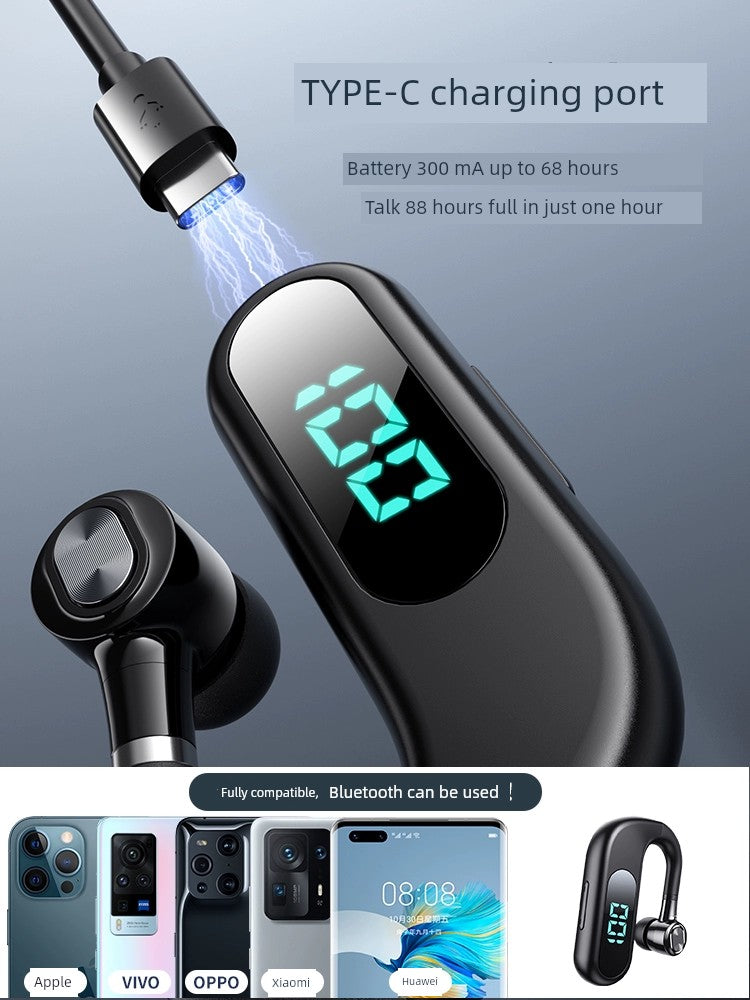 Bluetooth Headset 2024 New Arrival Wireless Ear Hook Driving Vivo Huawei Apple