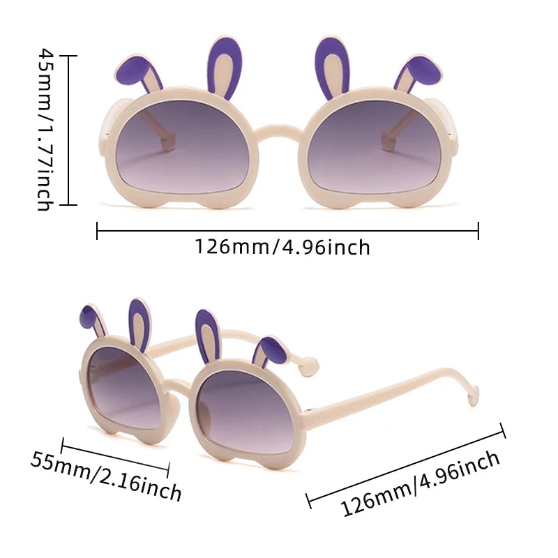 2024 New Children Fashion Colors Rabbit Ears UV400 Sunglasses Baby Girls Cute Outdoor Sun Protection Sunglasses Kid Sun Glasses