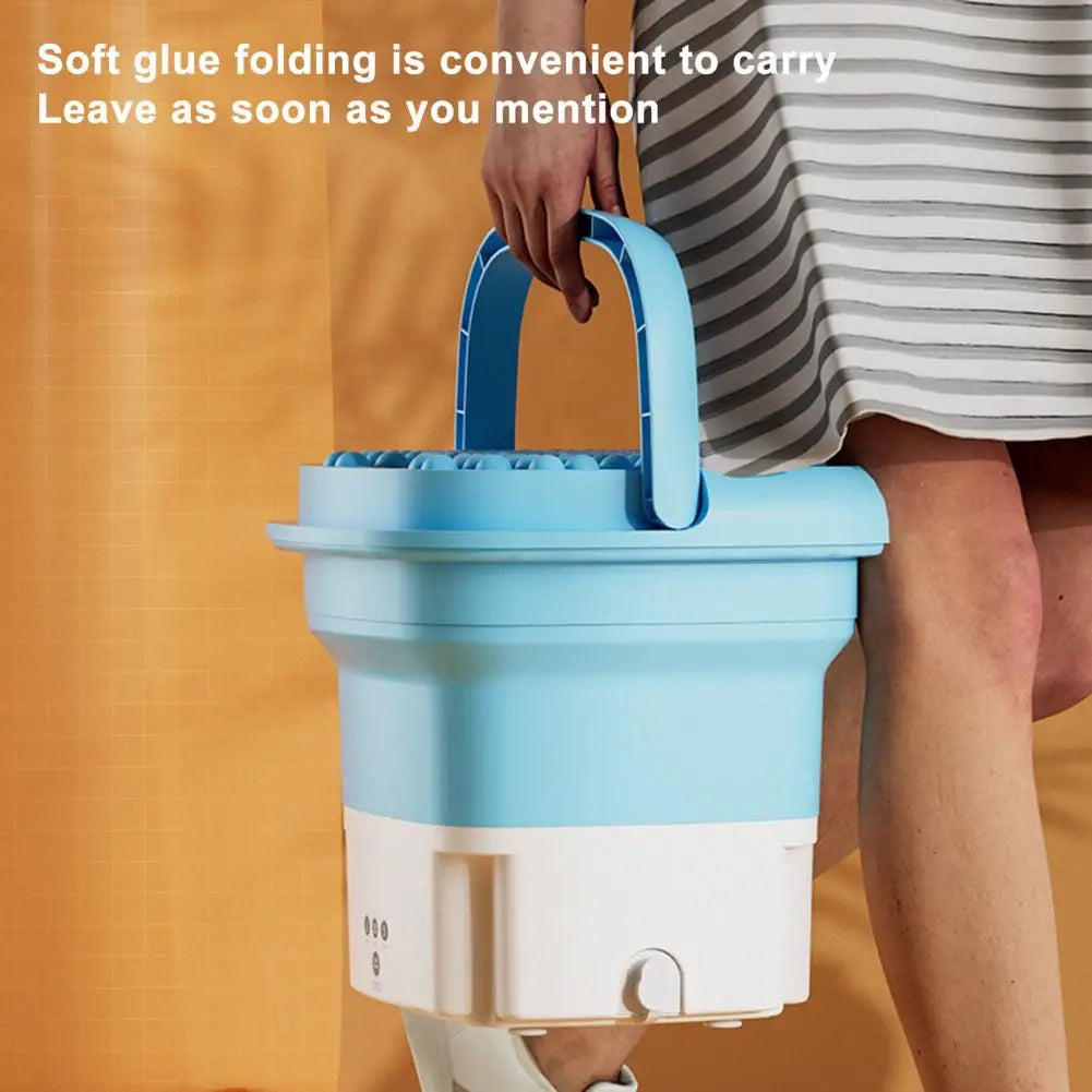 Portable Foldable Washing Machine US Plug Compact Size Low Noise Energy-saving Sock Baby Clothes Mini Washer Bathroom Supplies