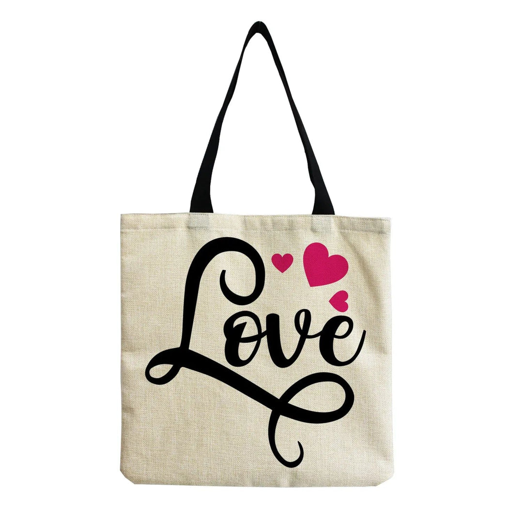 Stylish Beach Shoulder Bag for Women - Cartoon Heart Print Tote SimpleCute Things