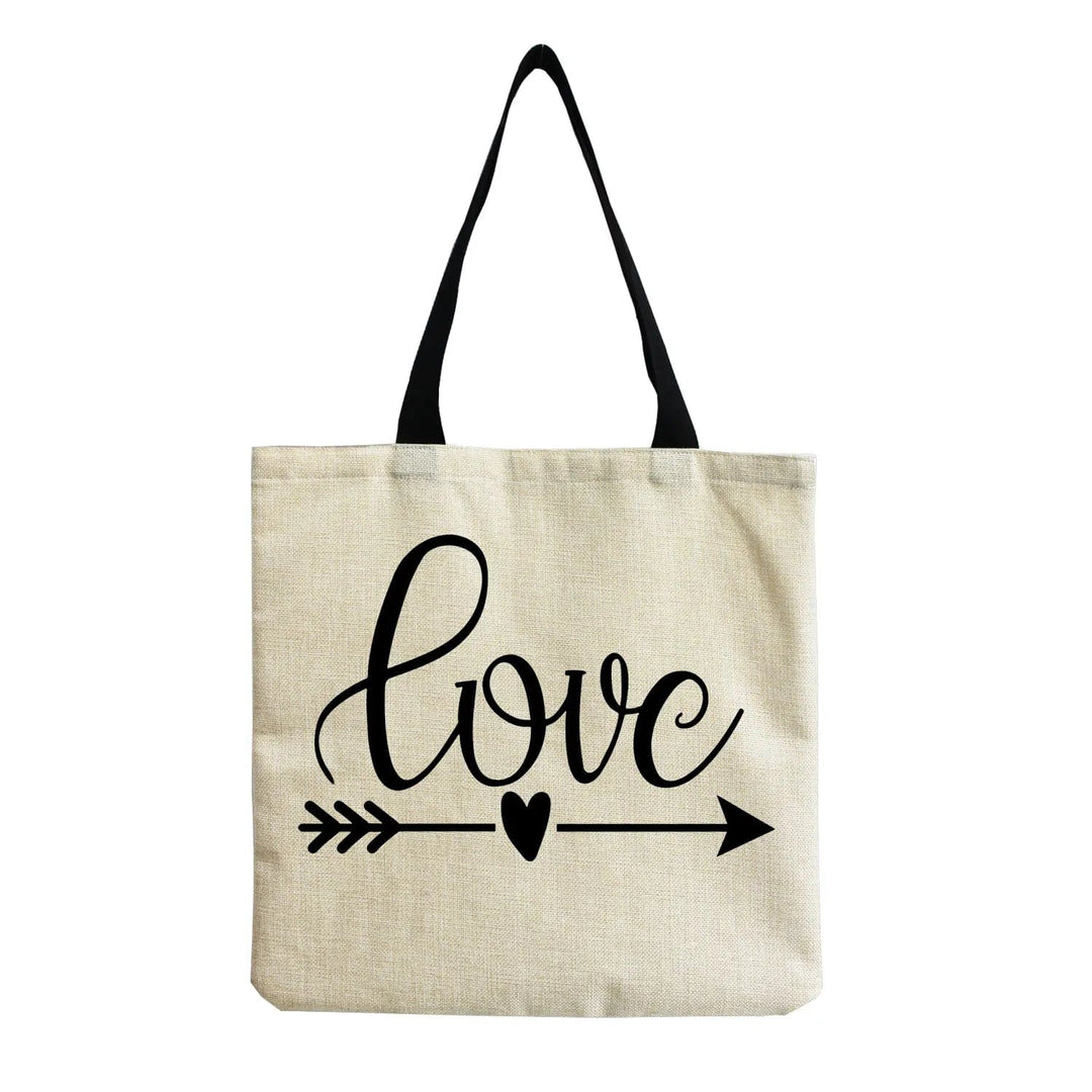 Stylish Beach Shoulder Bag for Women - Cartoon Heart Print Tote SimpleCute Things