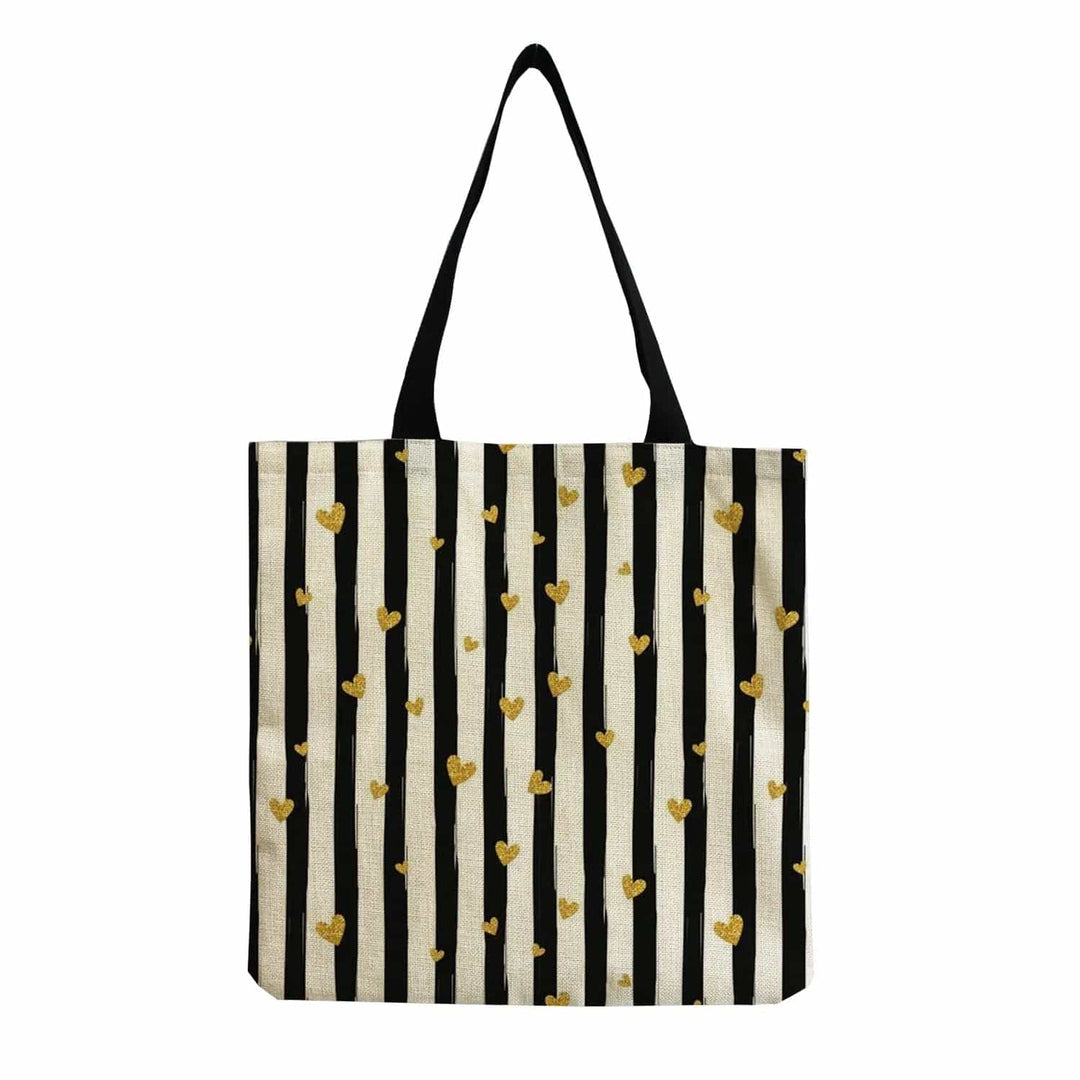 Stylish Beach Shoulder Bag for Women - Cartoon Heart Print Tote SimpleCute Things