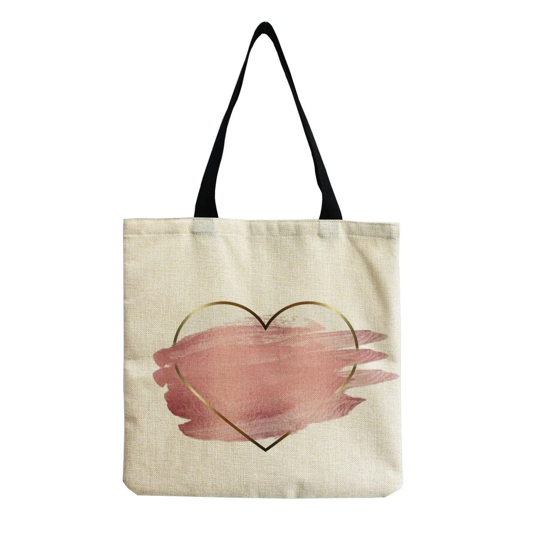 Stylish Beach Shoulder Bag for Women - Cartoon Heart Print Tote SimpleCute Things