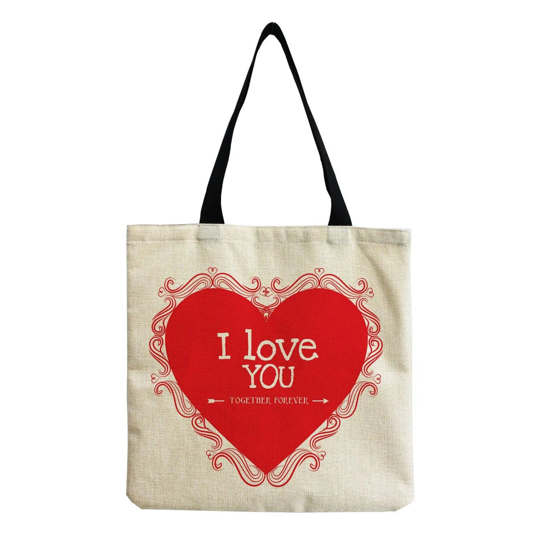 Stylish Beach Shoulder Bag for Women - Cartoon Heart Print Tote SimpleCute Things