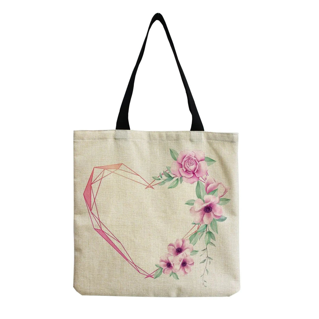 Stylish Beach Shoulder Bag for Women - Cartoon Heart Print Tote SimpleCute Things