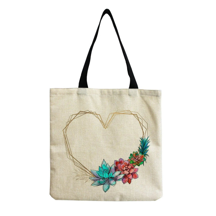 Stylish Beach Shoulder Bag for Women - Cartoon Heart Print Tote SimpleCute Things