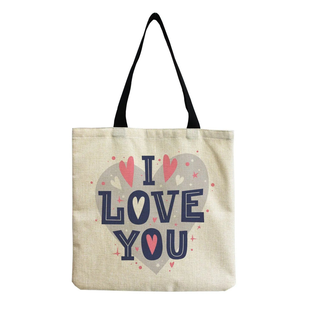 Stylish Beach Shoulder Bag for Women - Cartoon Heart Print Tote SimpleCute Things