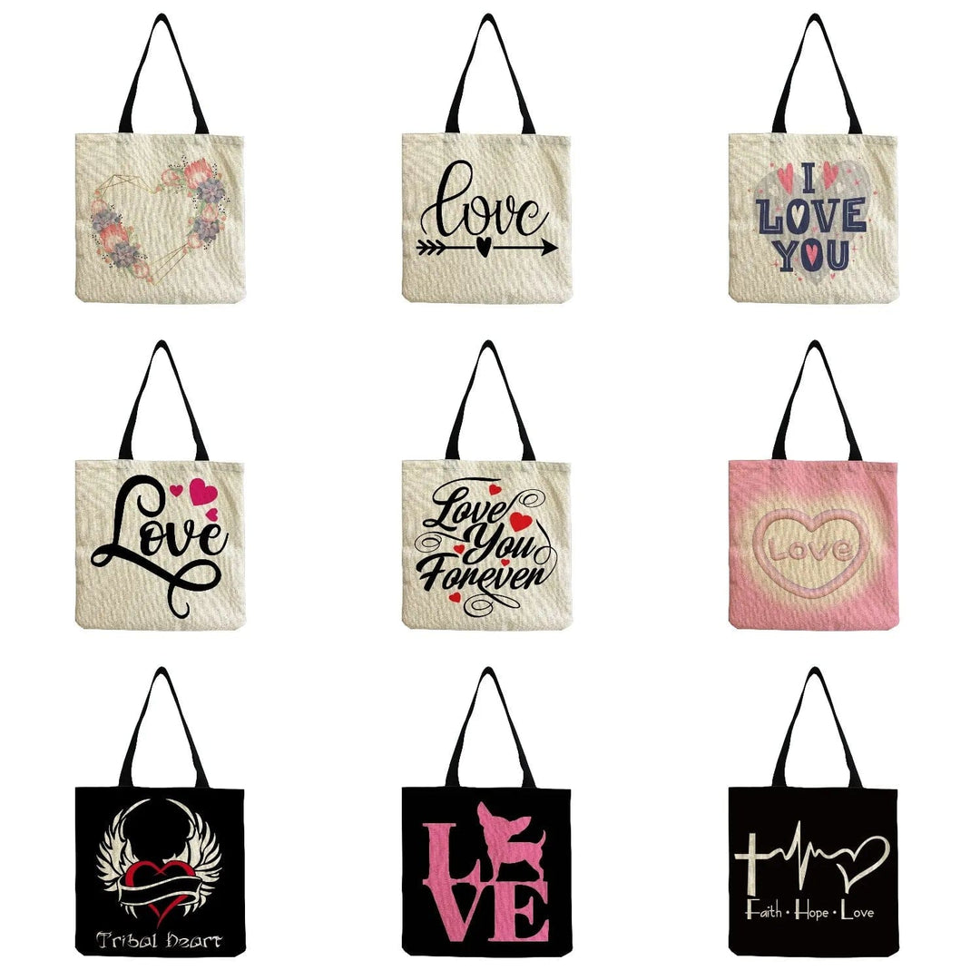 Stylish Beach Shoulder Bag for Women - Cartoon Heart Print Tote SimpleCute Things