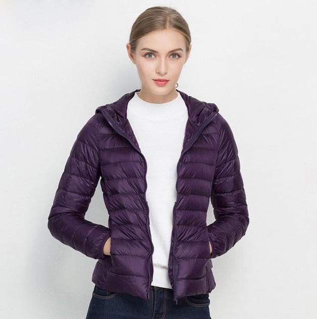 Winter Women Ultra Light Down Hooded Jackets SimpleCute Things