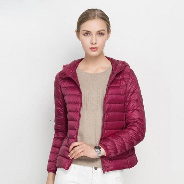 Winter Women Ultra Light Down Hooded Jackets SimpleCute Things