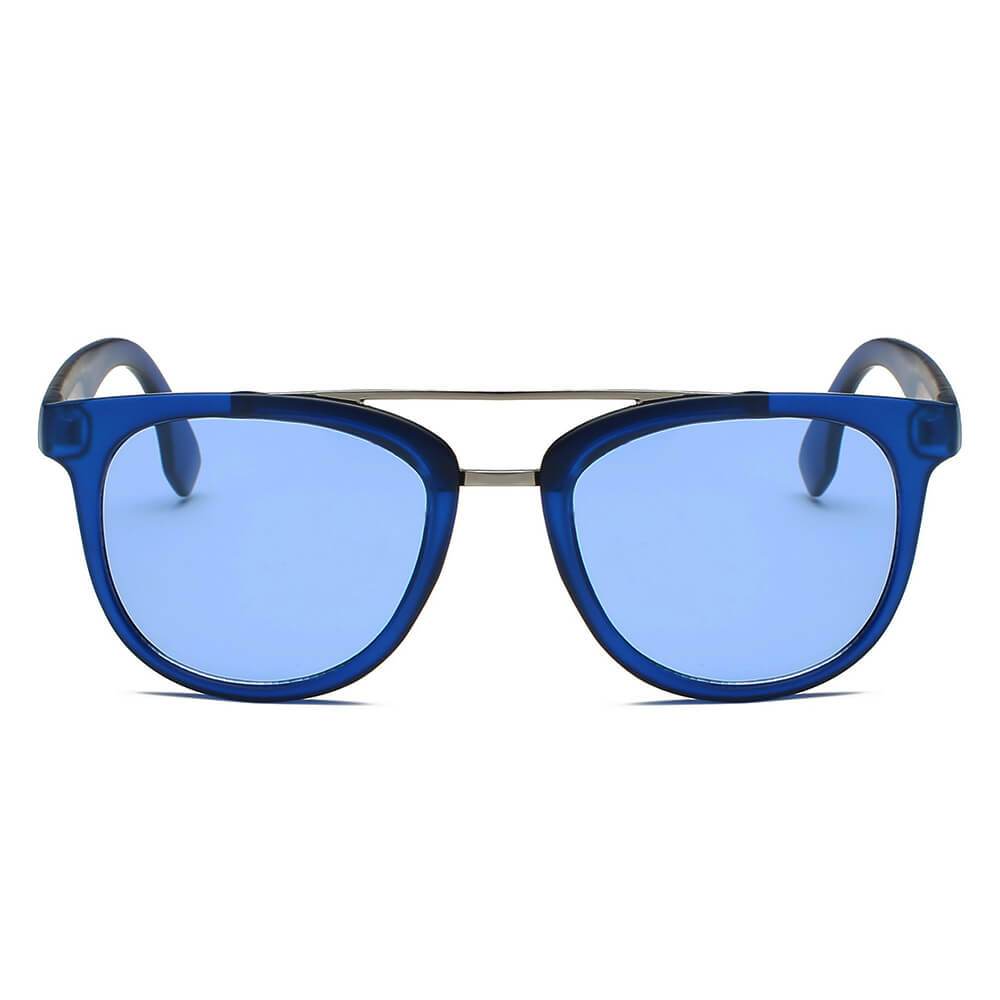 BENTON | S1064 - Classic Round Brow-Bar Fashion Sunglasses